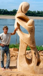 Mère à l'enfant 2 4, cèdre du liban, 280x100cm