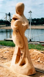 Mère à l'enfant 2 5, cèdre du liban, 280x100cm