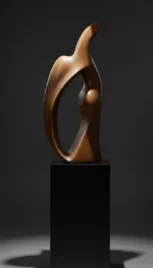 Mouvement 1, cèdre du Liban teint et ciré, 80x40cm