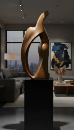 Mouvement 2, cèdre du Liban teint et ciré, 80x40cm