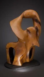 Mouvement de danse 1 4, Cèdre du Liban ciré, base bois peint, 70x45cm