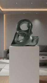 Mouvement de danse 10 2, shiste vert, poli et dépoli