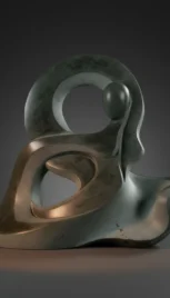 Mouvement de danse 10, shiste vert, poli et dépoli