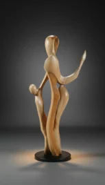 Mouvement de danse 4, pommier naturel et teint, 160x70cm