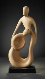 Mouvement de danse 5, cèdre du liban ciré, base bois peint, 80x30cm