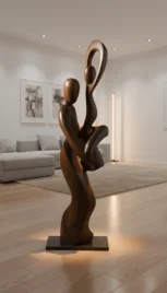 Mouvement de danse 7 2, cyprès teint et vernis, 190x60cm