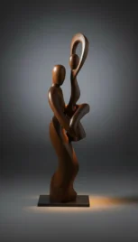 Mouvement de danse 7, cyprès teint et vernis, 190x60cm