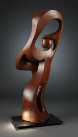 Mouvement de danse 8 2, séquoia teint et vernis, 160x60cm