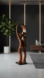 Mouvement de danse 9 1, séquoia teint et vernis, 160x40cm