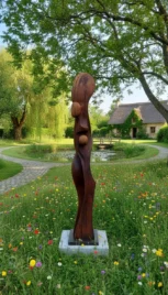 Mouvement stylisé 1, Châtaignier teint, 290x60cm