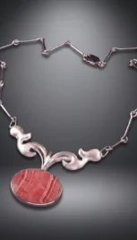 Pendentif 4 3, argent poli et dépoli et rhodochrosite resultat