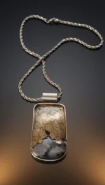 Pendentif 8 1, argent poli, mokumé gane et agathe resultat