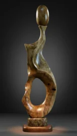 Porter, Loupe de frêne huilé, Granit et chêne, 85x25cm