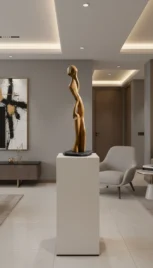 Regard 1, Chataignier ciré, Ardoiser, 90x30cm