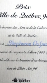 Salon Plein Art, Prix de la Ville de Québec