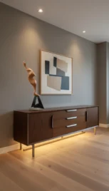 Vers le ciel 2, padouk ciré, ardoise, shiste mauve, 50x20cm