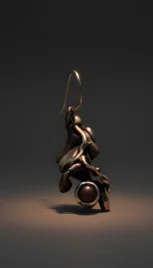 Boucle d'oreille en argent fusionné, oxidé avec un rubis étoilé