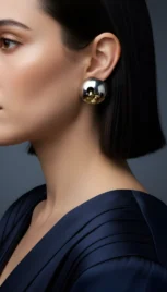 Boucles d'oreilles en argent oxidé et en or 14k