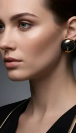 Boucles d'oreilles en argent oxidé et or 14k