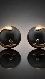 Boucles d'oreilles en argent oxidé et or 14k