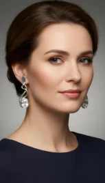 Boucles d'oreilles en argent poli, avec des zircons