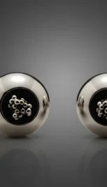 Boucles d'oreilles en argent poli et oxidé