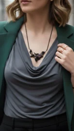 Collier en argent fusionné et oxidé, avec une améthiste