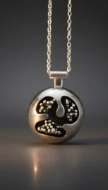 Pendentif en argent poli et oxidé